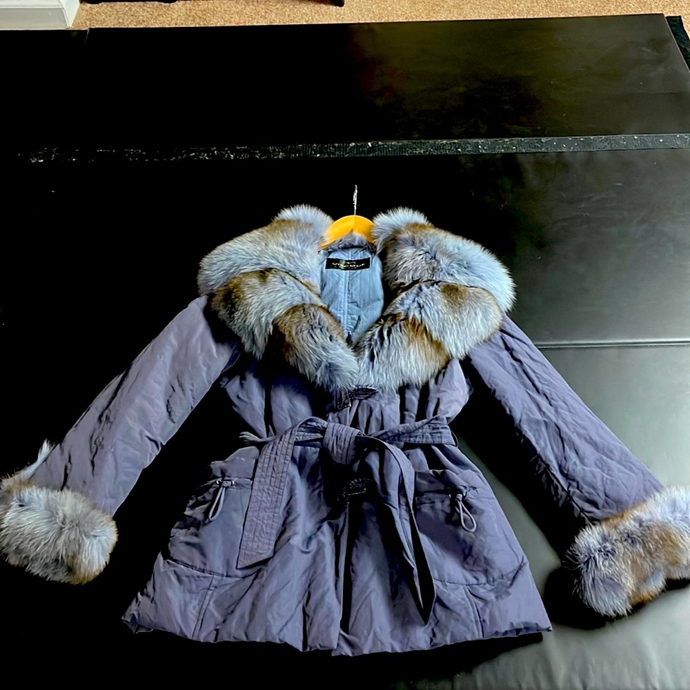 Visconf by lammata fox collor jacket size 46 USA 10
